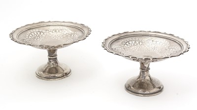 Lot 173 - A pair of Edwardian silver tazze.