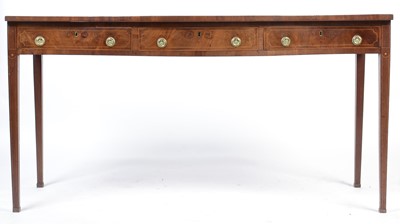 Lot 1113 - George III mahogany serpentine fronted serving table