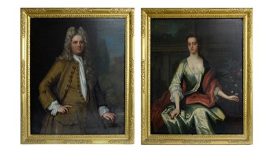 Lot 1056 - Attributed to Sir Godfrey Kneller - Portraits of Champion Branfill and Mary Branfill | oil