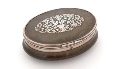 Lot 318 - A George II silver-mounted tortoiseshell snuff box.
