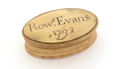 Lot 329 - A George III blonde horn snuff box.