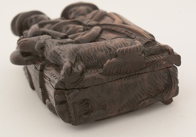 Lot 338 - A late Victorian Scottish carved wooden "blind man" snuff box