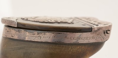 Lot 339 - An early Victorian silver-mounted red deer hoof snuff box.