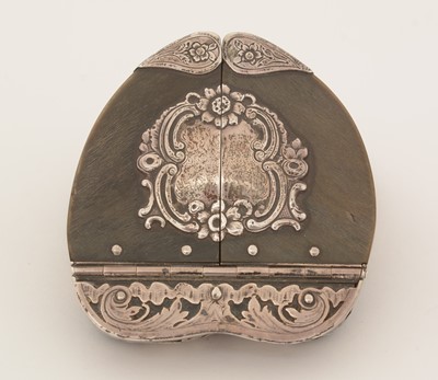 Lot 339 - An early Victorian silver-mounted red deer hoof snuff box.