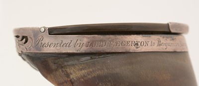 Lot 339 - An early Victorian silver-mounted red deer hoof snuff box.