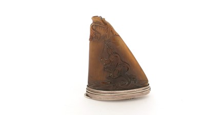 Lot 340 - A mid 19th Century silver-mounted snuff box.