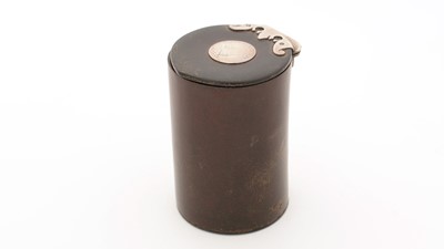 Lot 353 - A George III Scottish silver-mounted leather snuff mull.