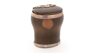 Lot 362 - A mid 18th Century Scottish silver-mounted treen snuff mull.