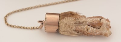 Lot 374 - A George III Scottish gold-mounted curly horn snuff mull.