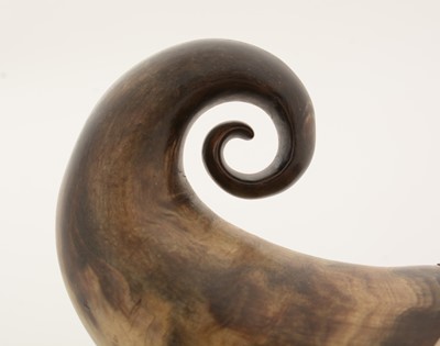 Lot 374 - A George III Scottish gold-mounted curly horn snuff mull.