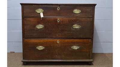 Lot 102 - A Georgian oak chest.