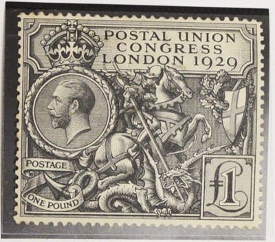 Lot 730A - GB GV PUC 1929 £1 black