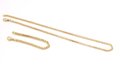 Lot 519 - An 18ct yellow gold matching necklace and bracelet