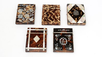 Lot 410 - Five card cases, various.