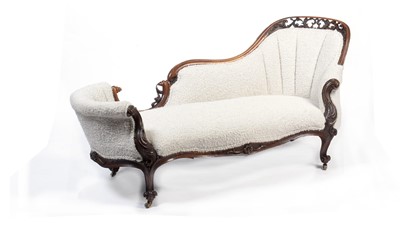 Lot 1174 - 19th century Victorian carved and pierced walnut chaise