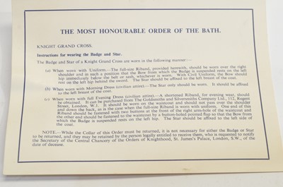 Lot 1044 - Sir William Strang, Order of the Bath collar and star, with Winston Churchill letter.