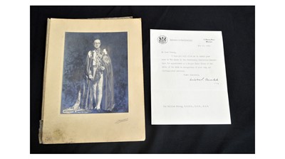 Lot 1044 - Sir William Strang, Order of the Bath collar and star, with Winston Churchill letter.