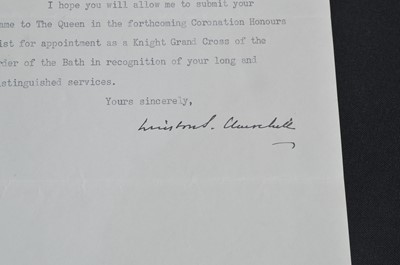 Lot 1044 - Sir William Strang, Order of the Bath collar and star, with Winston Churchill letter.