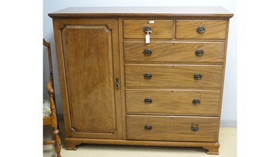 Lot 107 - Robson & Son, Newcastle upon Tyne: an early 20th C mahogany gent's wardrobe.