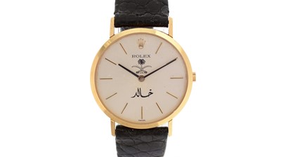 Lot 600 - Rolex: an 18ct yellow gold-cased manual wind wristwatch