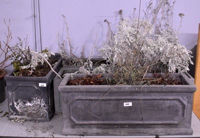 Lot 448 - Four contemporary trough garden planters.