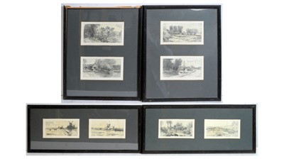Lot 621 - Willem Roelofs - A series of eight "en plein air" sketches | graphite
