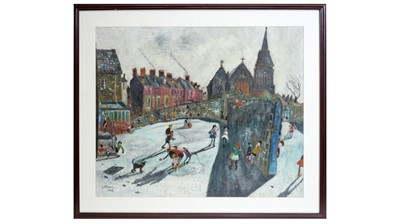 Lot 562 - Charlie Rogers - Lady Vernon School Yard, Gateshead | oil