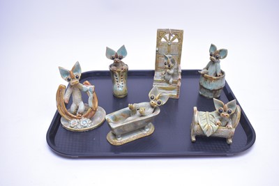 Lot 371 - A collection of pottery dragon figures, by Yare Designs Ltd, modelled in a variety of poses.