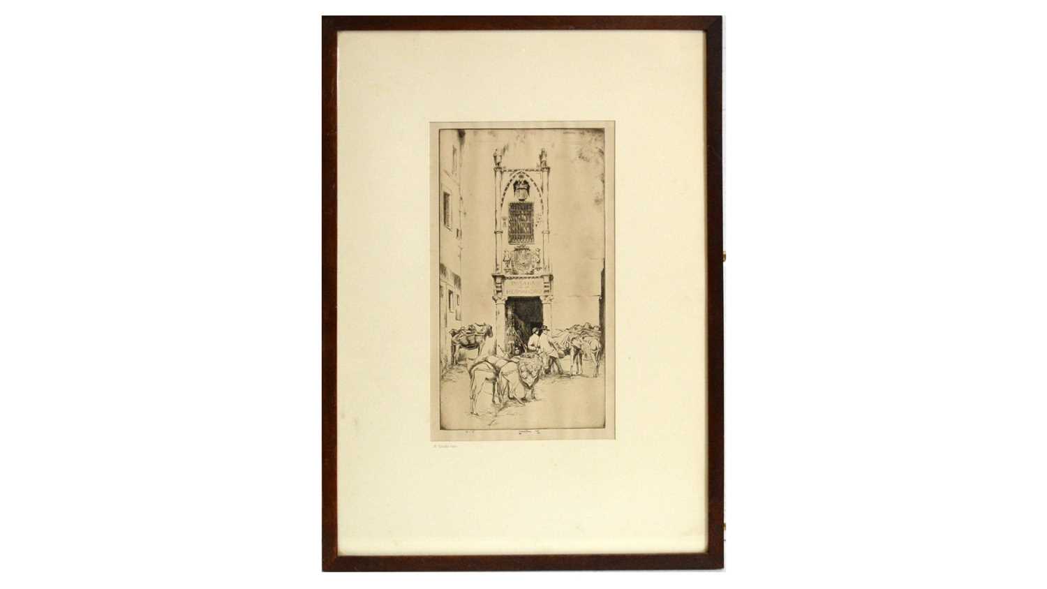 Lot 586 - Ernest Stephen Lumsden - A Toledo Inn | etching