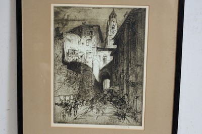 Lot 589 - Sir Frank William Brangwyn - A Street in Puy | etching