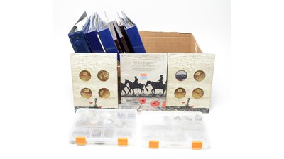 Lot 208 - A collection of cased and loose coins.
