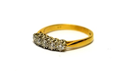 Lot 128 - A five-stone diamond ring
