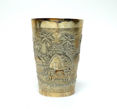 Lot 198 - An Indian white metal beaker