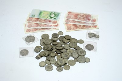 Lot 193 - A collection of pre-decimal coins and banknotes