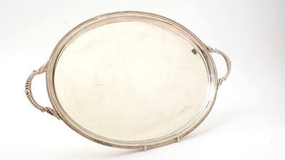 Lot 8 - An Elizabeth II silver two-handled tea tray