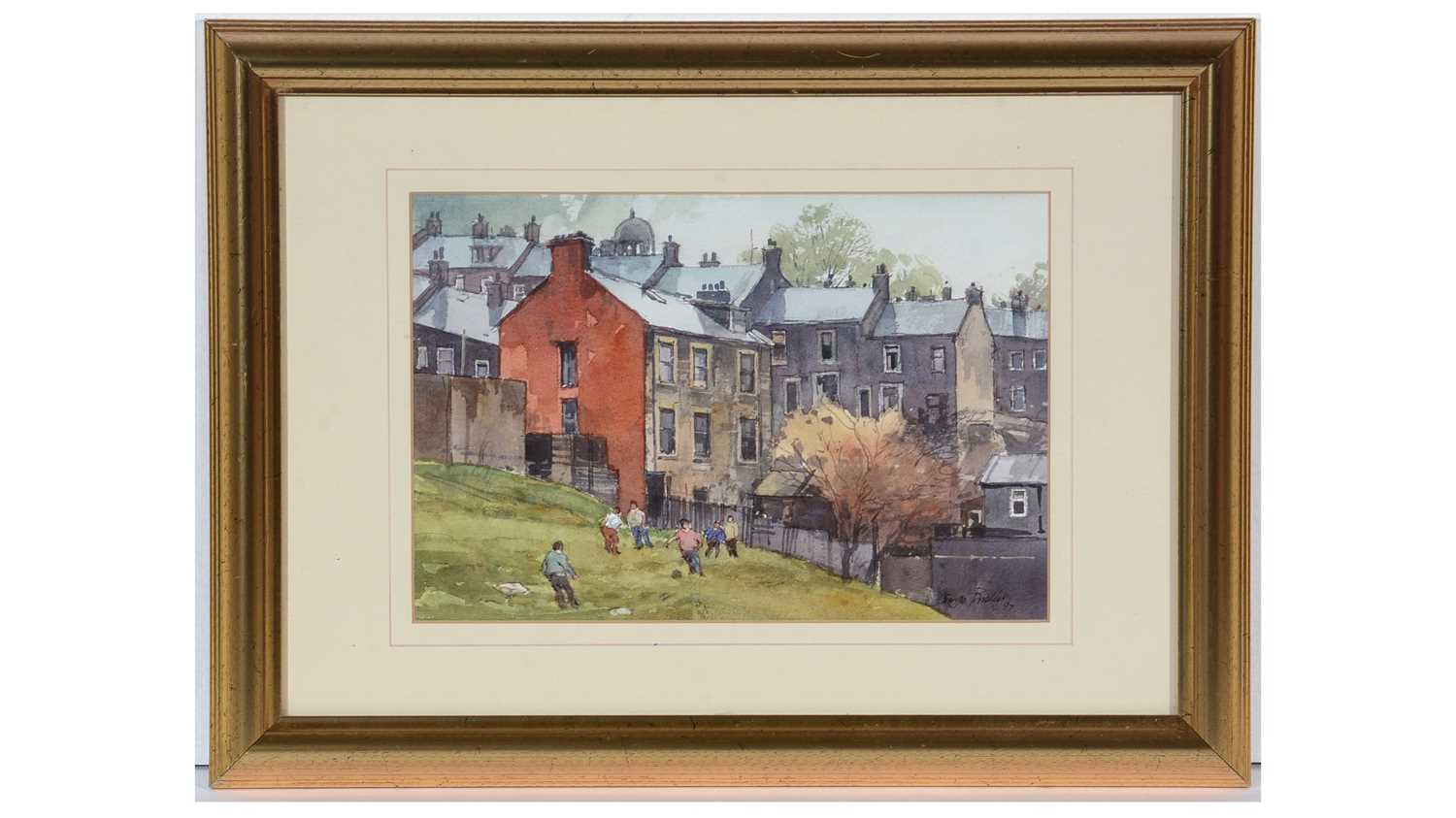 Lot 46 - George Busby FRSA - Five-a-Side Football | watercolour