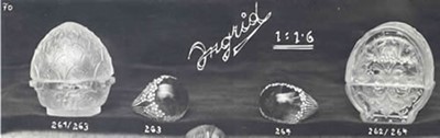 Lot 510 - Art Deco Ingrid glass ring and box