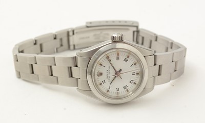 Lot 579 - Rolex Oyster Perpetual: a steel-cased ladies automatic wristwatch