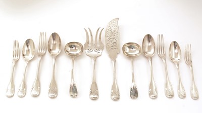 Lot 153 - A part set of late 19th Century French silver flatware and cutlery