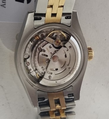 Lot 577 - Rolex Oyster Perpetual Datejust: a steel and 18ct yellow gold mounted automatic ladies wristwatch