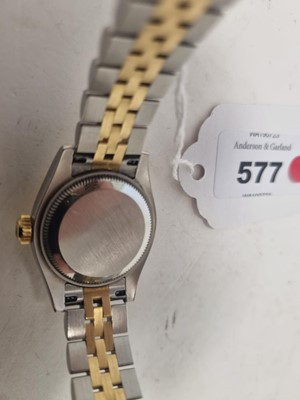 Lot 577 - Rolex Oyster Perpetual Datejust: a steel and 18ct yellow gold mounted automatic ladies wristwatch