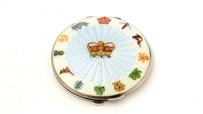 Lot 120 - An early Elizabeth II silver Coronation commemorative powder compact