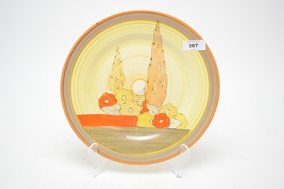 Lot 387 - A Clarice Cliff Newport Pottery 'Capri' circular plate.