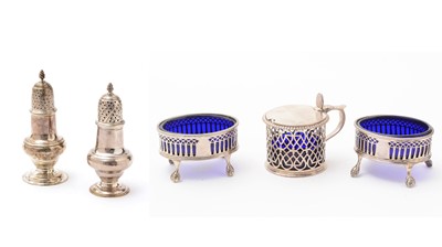 Lot 35 - An assembled silver condiment set