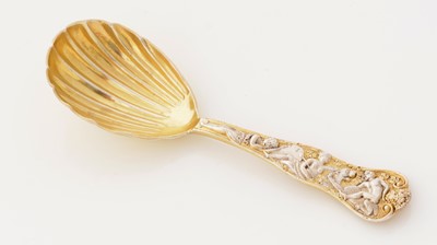 Lot 167 - A Victorian silver parcel-gilt caddy spoon