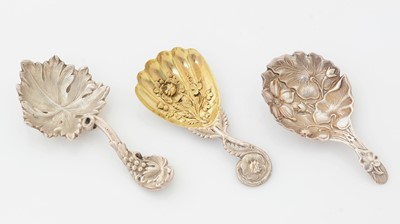 Lot 172 - Two Victorian silver Sheffield made caddy spoons