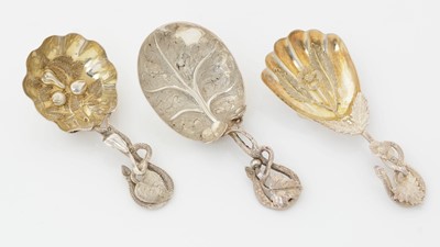 Lot 183 - Three Victorian silver caddy spoons