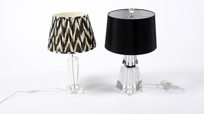 Lot 115 - Pair of retro vintage 20th Century glass table lamps