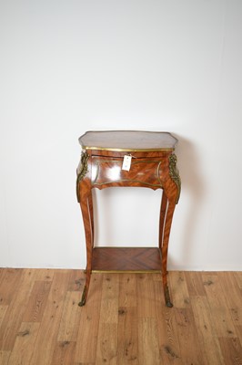Lot 59 - Reproduction French inlaid walnut pedestal music table