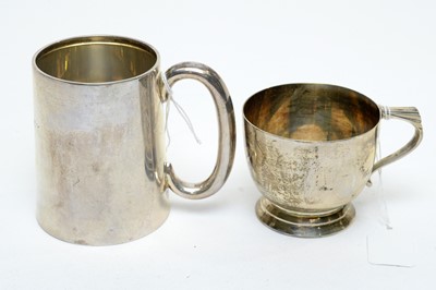 Lot 137 - Two silver Christening mugs